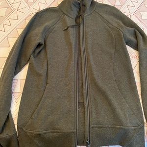 Heather Green Lululemon zip scuba jacket